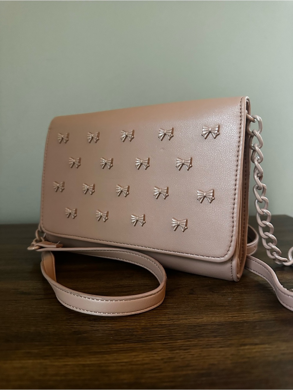 Betsey Johnson Tone on Tone Bows Crossbody Bag